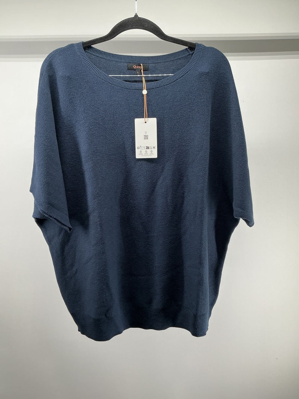 Lightweight Cotton Cashmere Link-Stitch Dolman Sweater
